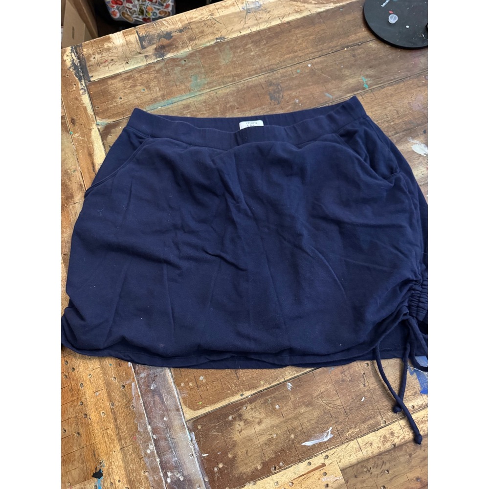 Crown & Ivy Curvy Navy Blue Ruched Side Skort Size 1X